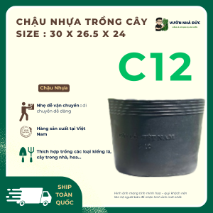 Chậu nhựa trồng cây C12 size _30 x 26.5 x 24
